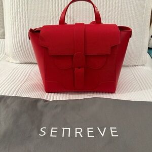 Senreve Midi Maestra in Red Chili Mimosa Leather - Crossbody/Backpack